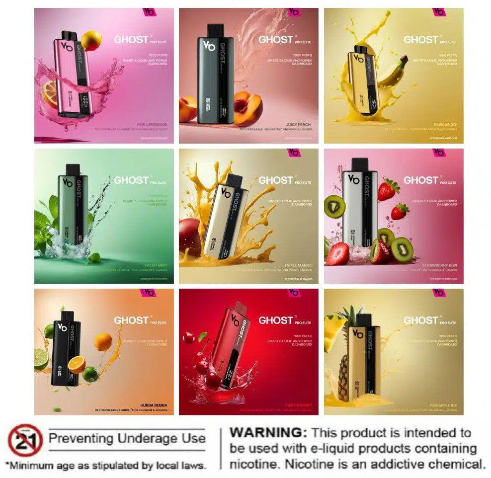 Vapes Bars Ghost Pro Elite 7000 Puffs Disposable Vape
