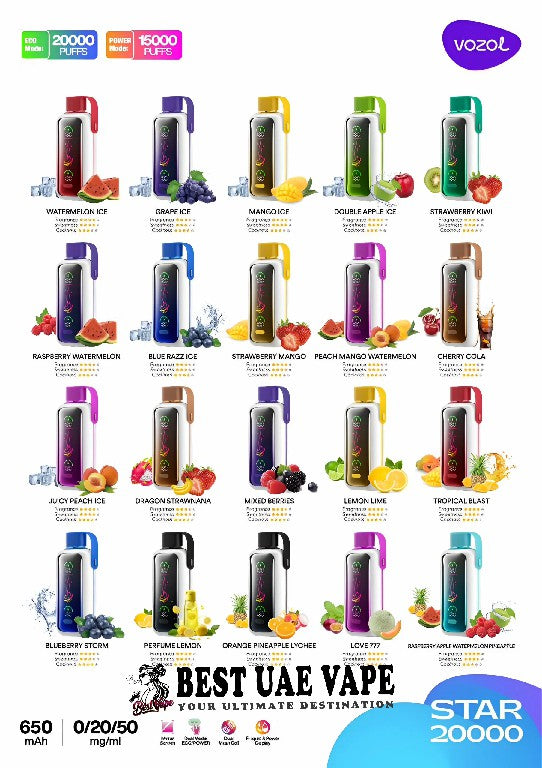 Vozol Star 20000 Puffs Dual Power Disposable Vape In Dubai