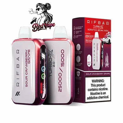RIFBAR Turbo X 25,000 Puffs Rechargeable Disposable Device In Dubai