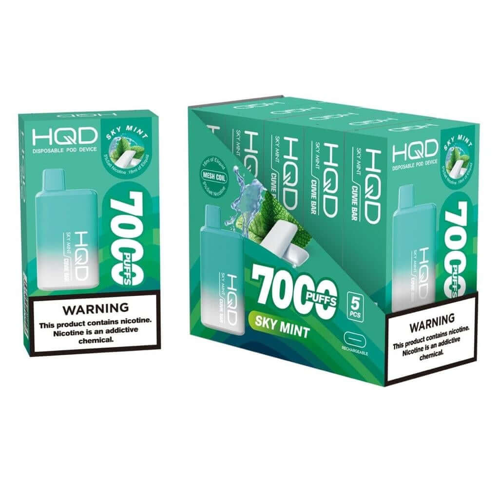 HQD Cuvie Bar 7000 puff Disposable pod Device NewFlavors: Black Ice