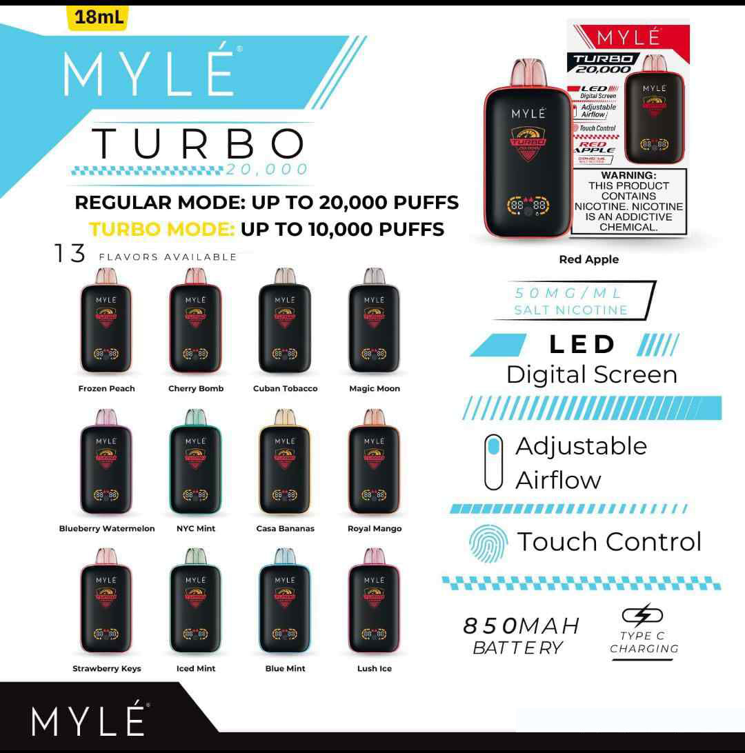 Myle Turbo 20000 Puffs Disposable Vape in UAE