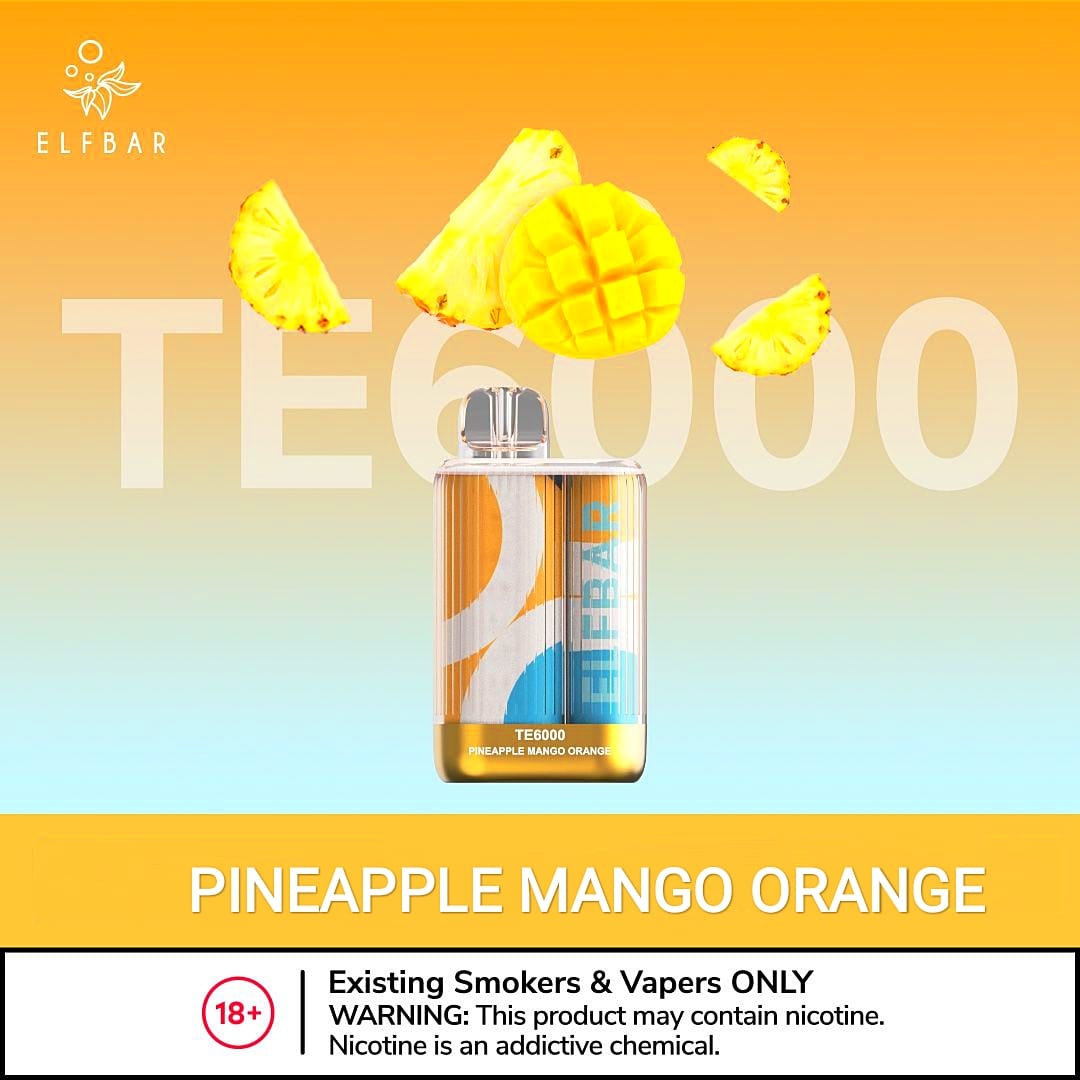 ELF BAR TE6000 DISPOSABLE VAPE IN DUBAIFLAVORS-: Apple Peach